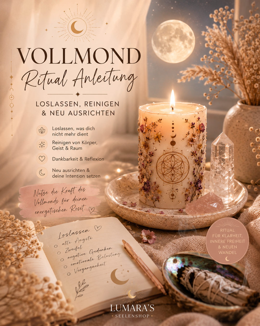 Vollmond-Ritual Anleitung – Loslassen, Reinigen & neu ausrichten