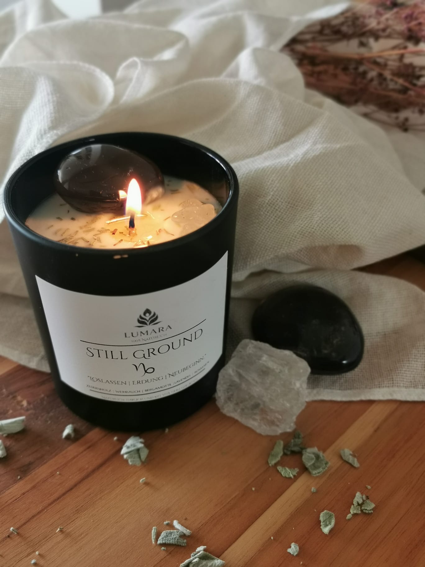 LUMARAS Ritual Sets & Boxen – handgefertigte Geschenkboxen mit Ritualkerze, Heilsteinen und Räucherwerk