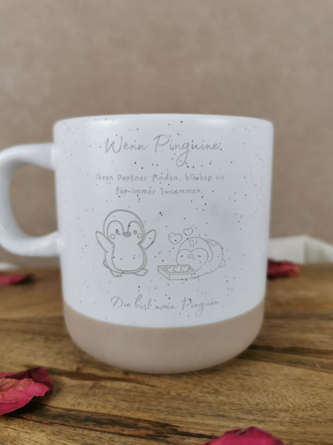 „Keramiktasse mit Pinguin-Illustration und Schriftzug ‚Du bist mein Pinguin‘ – Liebestasse von LUMARA“