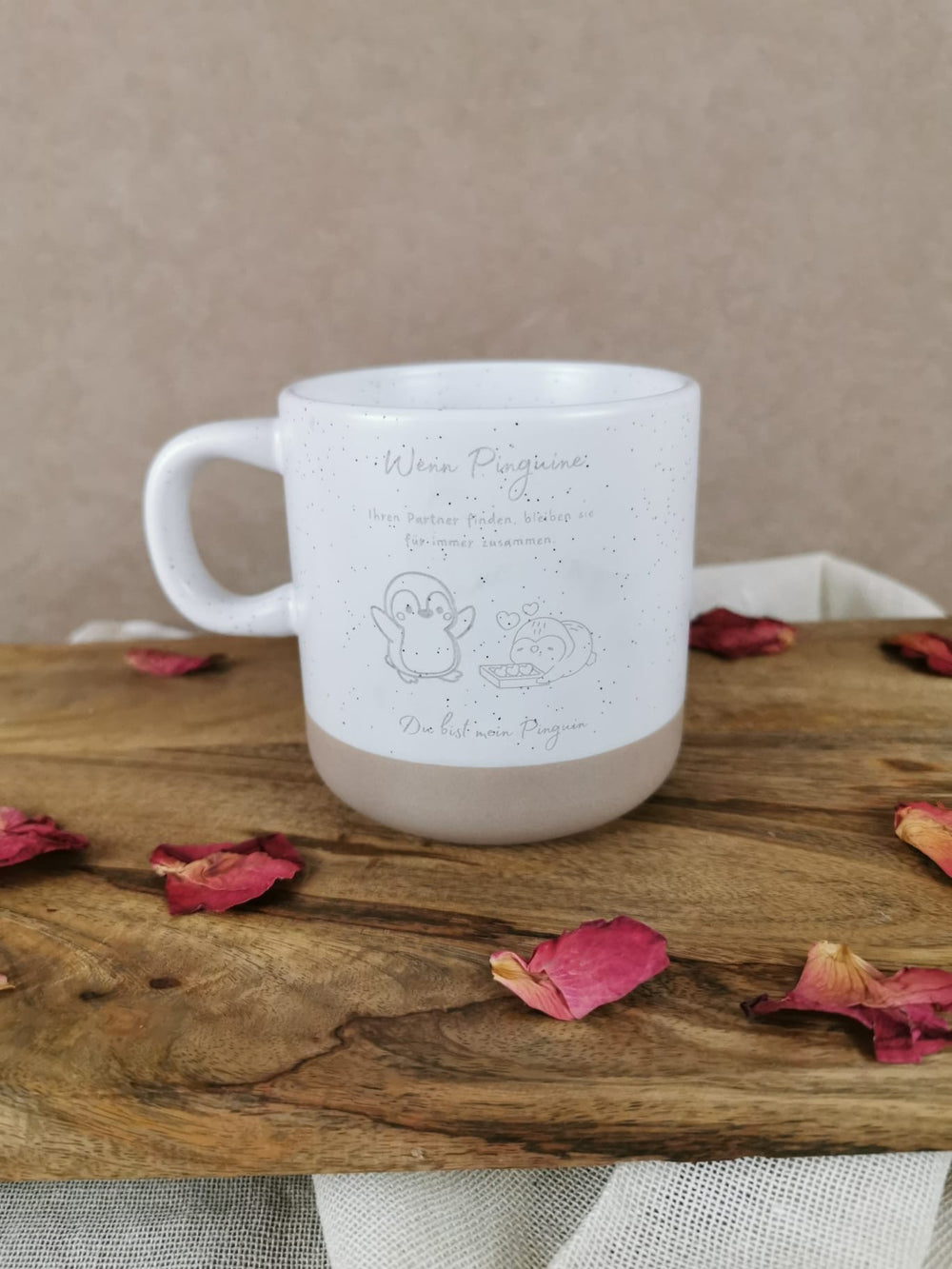 „Keramiktasse mit Pinguin-Illustration und Schriftzug ‚Du bist mein Pinguin‘ – Liebestasse von LUMARA“
