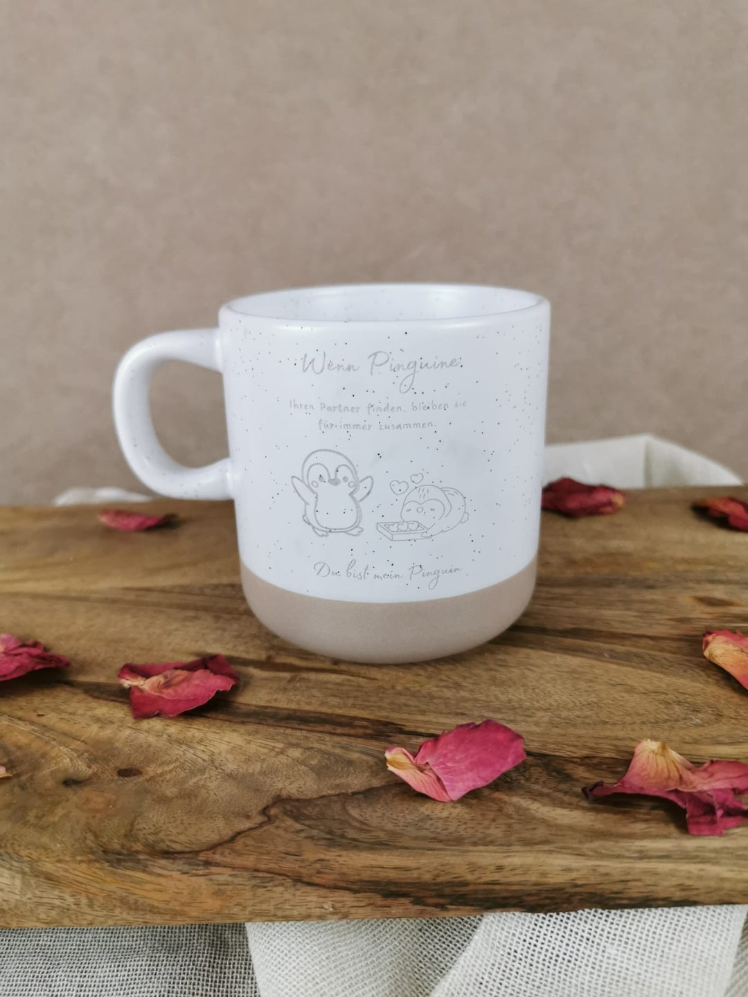 „Keramiktasse mit Pinguin-Illustration und Schriftzug ‚Du bist mein Pinguin‘ – Liebestasse von LUMARA“