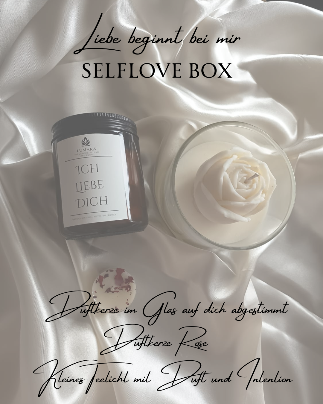 Selflove Box Liebe beginnt bei mir mit Duftkerzen aus Sojawachs