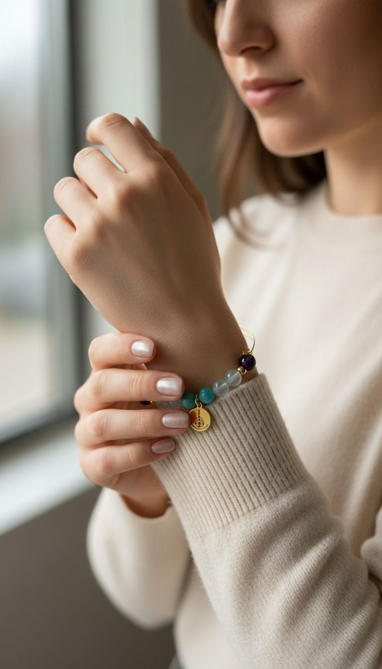 Small Line Armband mit Heilsteinen – minimalistisches Heilstein-Armband handgemacht